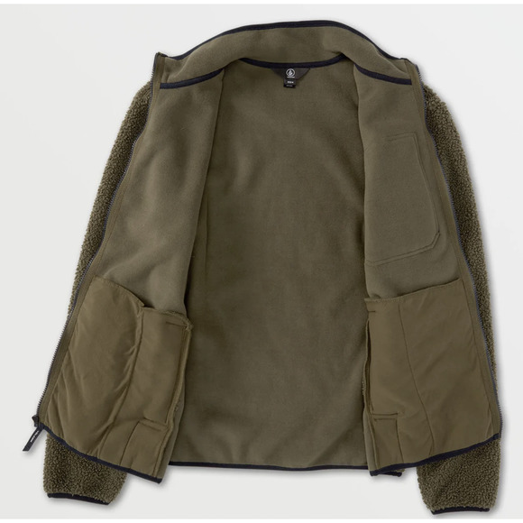 Volcom Olive and Black Puffer Jacket - Picture 2 of 4